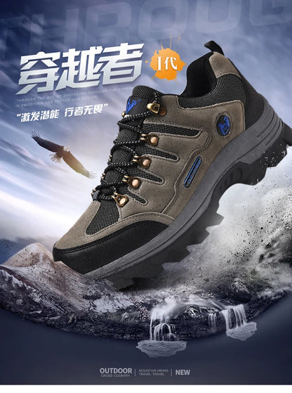 Winter Casual Shoes Men Leather Comfortable Walking Shoes Autumn Classic Outdoor Sneakers Women High Top Hiking Sneakers Lace Up
