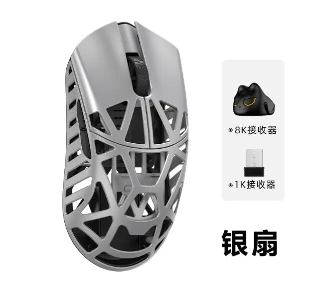 Rato gaming profissional Wlmouse Mini Pro leve em liga de magnésio, sem fios com três modos, taxa de polling 8K, PAW3950, DPI30000