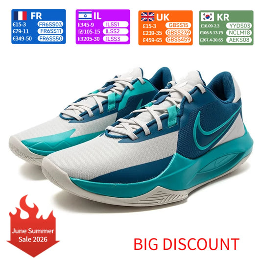 Nike Precision 6 Comfortable and Versatile Low-Top Basketball Shoes for Men DD9535-008