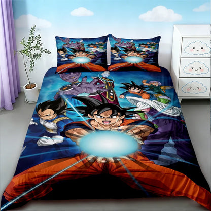 Duvet Cover Dragon Ball Bedding Set Anime Goku Comforter Bedclothes Single Twin Full Queen Size Kids Adult Boys Gift comfortable