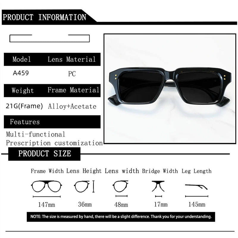 LOERHUNAR Classic Rivet Myopia Sunglasses Men and Women Vintage Outdoor Driving Shades Customize Optical Prescription Sunglasses
