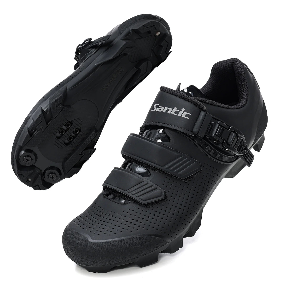 Santic Mountain Bike Lock Shoes for Men SPD Locking Shoes MTB Bike Accessories Breathable Self-Locking Unisex Cycling Sneakers
