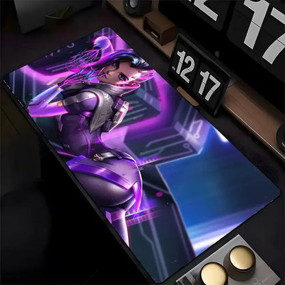Tapete de Rato Overwatch Genji com Impressão HD para Computador e Gaming, Bordas Reforçadas, Antiderrapante, XXL90x40cm, Tapete de Secretária para Teclado e PC