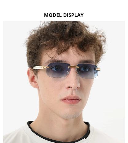 HEPIDEM Buffalo Horn Glasses Men Famous Brand Design Rimless Sunglasses Women Luxury Eyewear Horn-Rim Frameless Buffs Eyeglasses