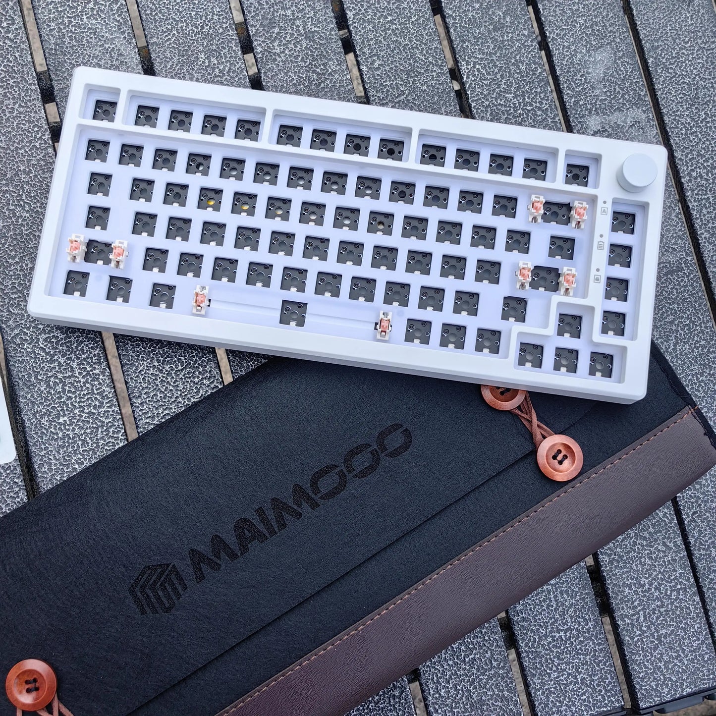 MAIMOOO KX75 75% Keyboard Kit Hotswap Transparent Full RGB Backlit 2.4GHz/Bluetooth Macro Custom DIY Mechanical Keyboard