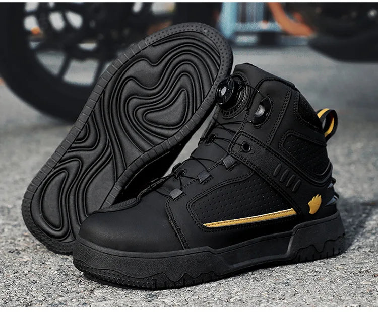 Motorcycle Boots Men Biker Shoes Moto Sneaker Microfiber Leather Adventure Motocross Shoes Anti-slip Motorcycle Equipment