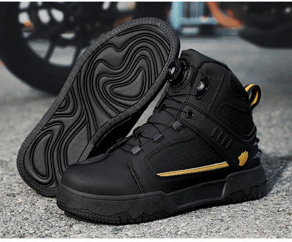 Motorcycle Boots Men Biker Shoes Moto Sneaker Microfiber Leather Adventure Motocross Shoes Anti-slip Motorcycle Equipment