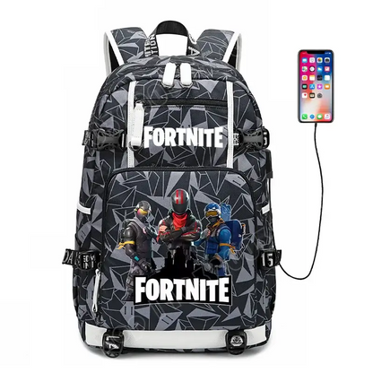 Fortnite-Print-Schülerrucksack für Jungen und Mädchen, Schulrucksack mit großem Fassungsvermögen, wasserdicht, leicht und strapazierfähig, Geburtstagsgeschenk
