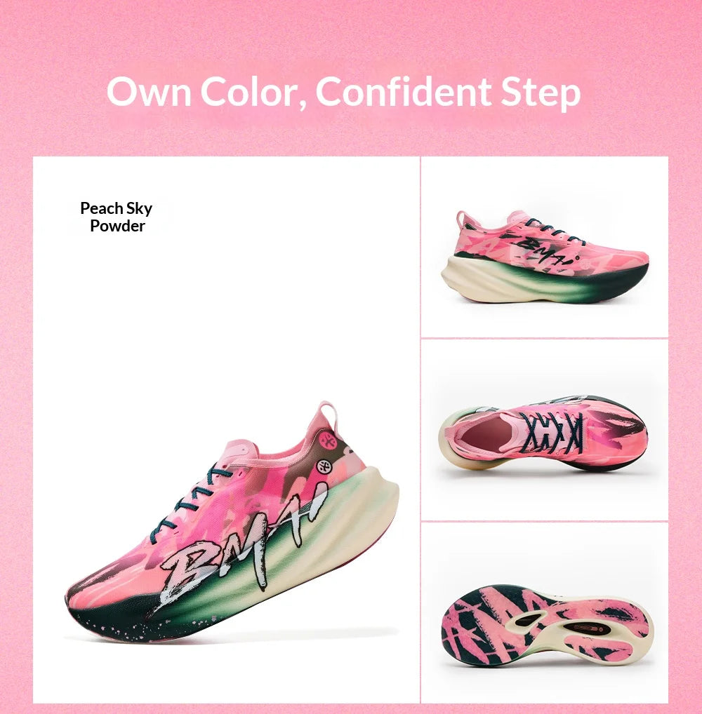 BMAI 42km Marathon Running Shoes Men Women Luxury Carbon Plate Trainers for Woman Cushion Sneakers Breathable Men's Sports Shoes