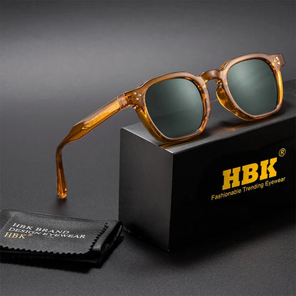 HBK Fashion Retro Men Sunglasses Classic Square Frame  Design Sun Glasses Women Outdoor Travel Party Business Festival Gift