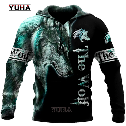 New Wolf Tattoo Vegvisir Black White 3D All Over Printed Men's Hoodie & Sweatshirt Unisex Casual Autumn Tracksuits