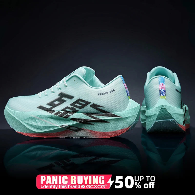 Running Shoe Men Sports Carbon Board Speciality Breathable Lightweight Women's Comfortable Athletic Nonskid Sneakers﻿ Marathon