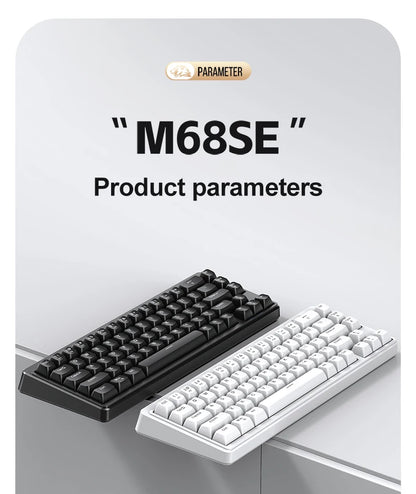 FREEWOLF M68SE Mechanical Feel Keyboard 68 Keys Mini Wired Compact Keyboard Silent for Laptops, Gaming and Office Use