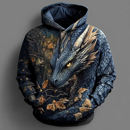 Men's Dragon Graphic 3D Hoodies Sweatshirts Cool Daily Long Sleeve Crew Neck Party Holiday Streetwear Fall Winter Tracksuit Coat