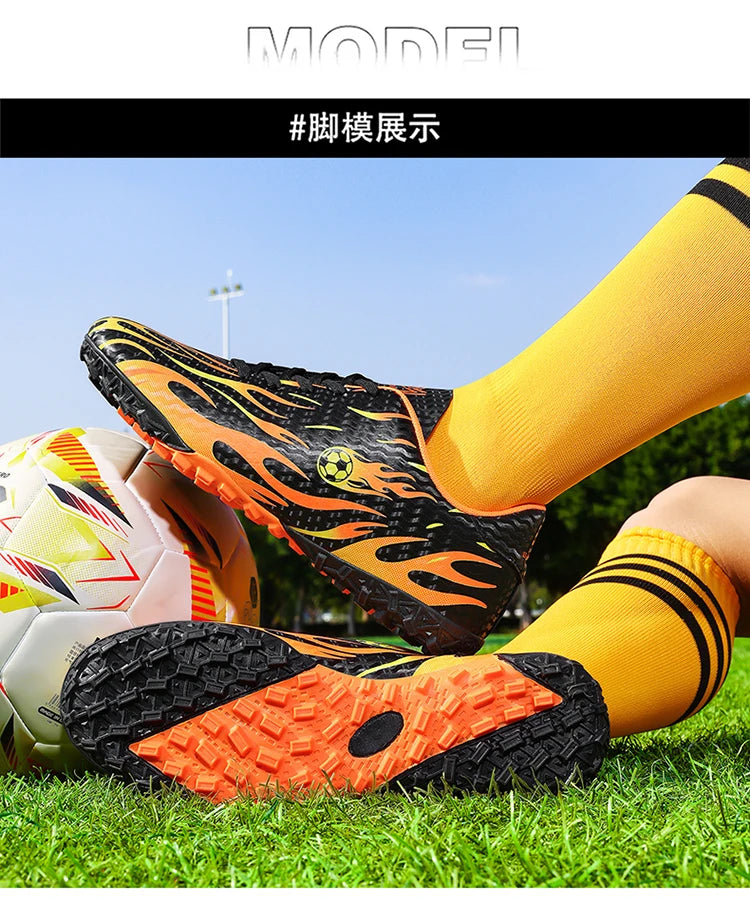 Kids Professional Football Boots Men Soccer Shoes Low-Top Ankle Support Sports Youth Match Training Football Non-Slip Durable