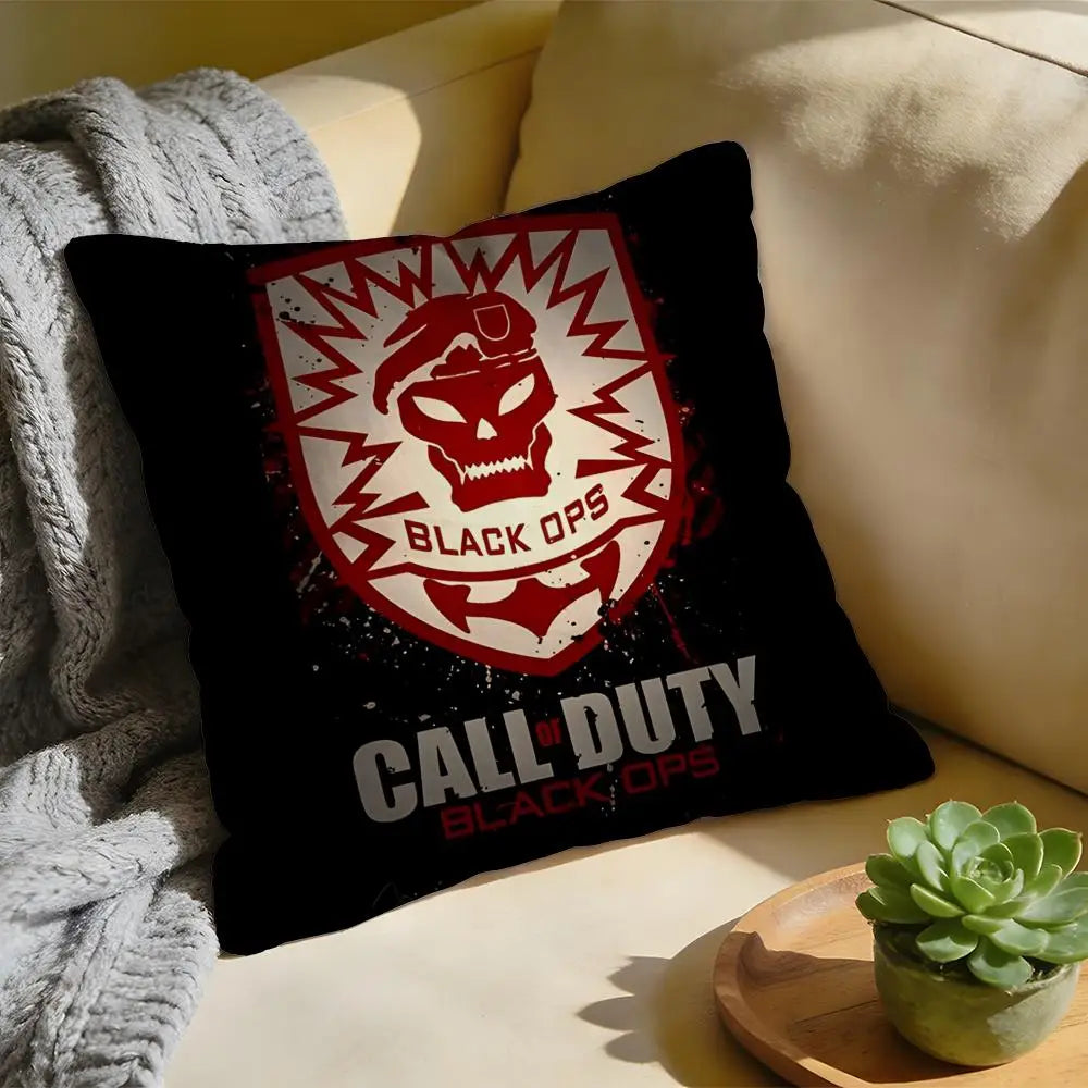 Cushion Cover Washed Linen Soft Breathable Decorative Case for Sofa Home Pillow cover Game C-Call of D-Duty Black Ops