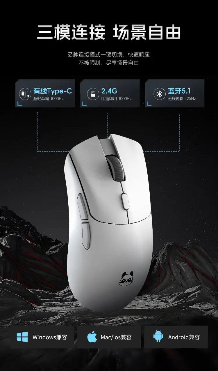 Mysz bezprzewodowa Metaphyuni Metapanda P1 Pro Max PAW3395L o niskim opóźnieniu, lekka ergonomiczna mysz e-sportowa do gier na PC, prezent dla gracza