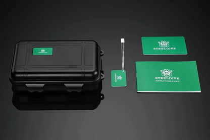 STEELDIVE SD1975W Black Dial Day and Date Function NH36 Automatic Movement 47.5mm Super Luminous 300M Waterproof Tuna Can Watch