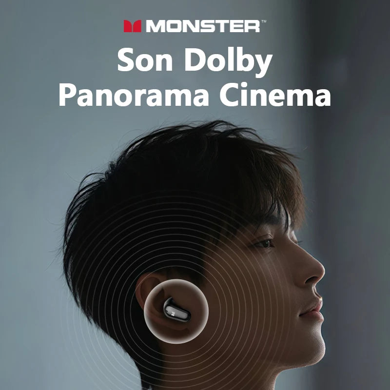 Auriculares Monster MQT52 sem fios Bluetooth 5.4 com bateria de longa duração, auscultadores gaming de modo duplo, som estéreo Hi-Fi e microfone