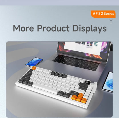 Ajazz AF82 Series 75% Layout Wireless Keyboard with 4000mAh Battery Low Profile Keys Bluetooth Tri-Mode Connectivity RGB
