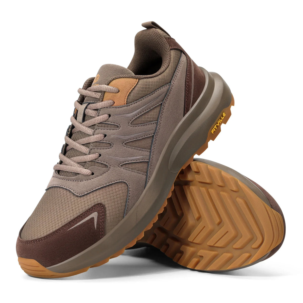 FitVille extra breda sneakers för män, vandrings- och promenadskor, bred tåbox, lätt löparsko för platta fötter med fotvalvsstöd