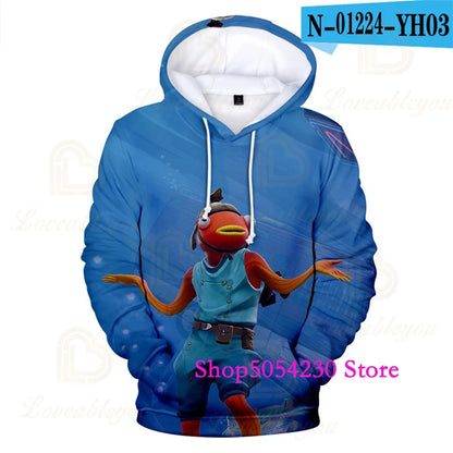 Fortnite Season 2 Boys and Kids Hoodies Cartoon Casual Sweatshirts Battle Game Heroes Print Polyester Autumn Girls Pullovers
