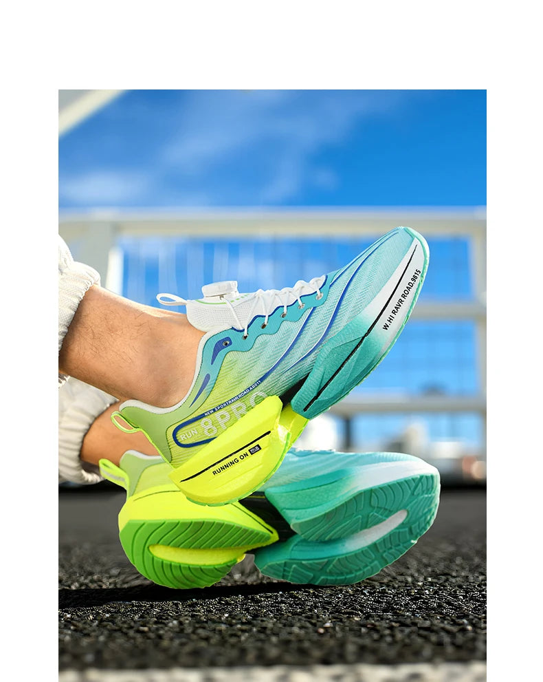 Marathon Carbon Plate Sports Running Shoes Men New Breathable Lightweight Mesh Sport Shoes Women Comfortable Nonskid Sneakers