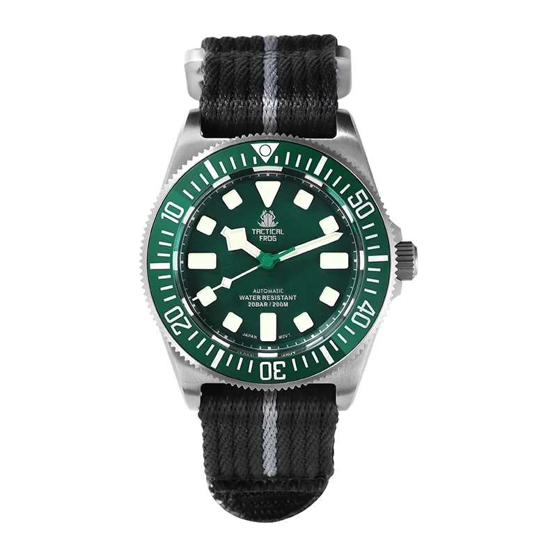 Relógio Mecânico Tactical Frog FXD V4, Movimento Automático NH35, Titânio, para Homem, 200m à Prova de Água, Safira, Luminoso, 42mm