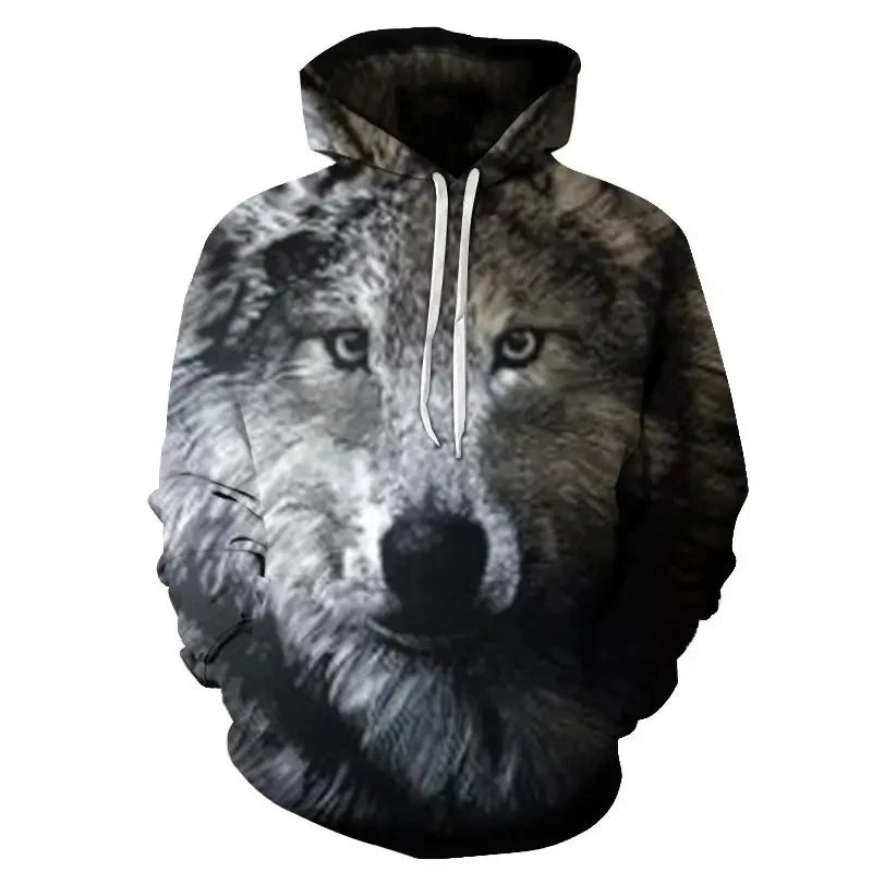 Ferocious Wolf Head Anime Sweatshirt 3D Printed Hoodies Men/Women Fashion Clothing Harajuku kids Men coat
