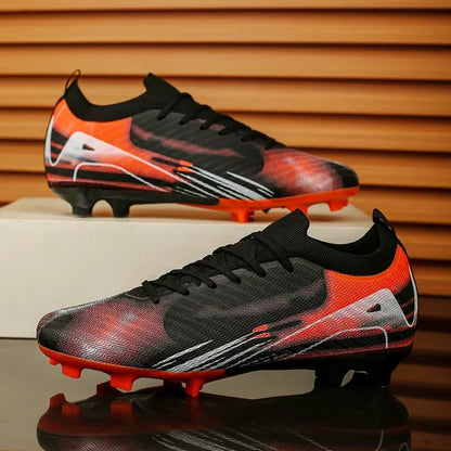 New Men Football Boots Match Soccer Shoes FG Ultralight Drop Shipping Training Shoes Cleats Outdoor Soccer Non-Slip Long Spikes