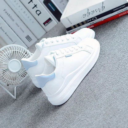Scarpe da donna 2025 da running primavera/autunno, sneakers casual bianche traspiranti con fiori ricamati e lacci