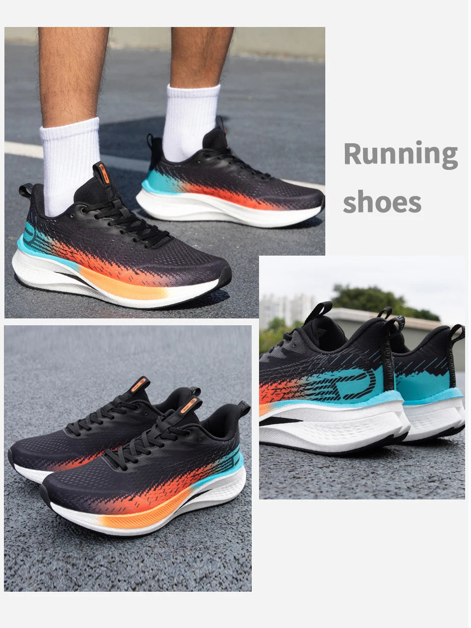Baasploa Men Jogging Sports Shoes Carbon Plate Professional Cushioning Sneakers Male Outdoor Breathable Non Slip Running Shoes