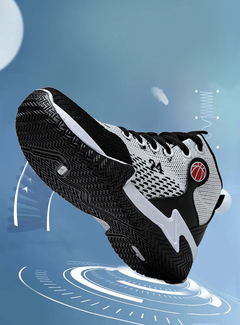 Large Size High Top Sports Shoes Men's Casual Breathable Comfortable Thick Bottom Basketball Shoes Running Shoes