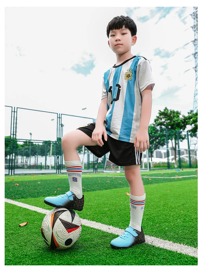 New Men Soccer Shoes Girls Cleats Outdoor Match Training Sport Football Boots Long Spikes Comfortable Breathable Boys Non Slip