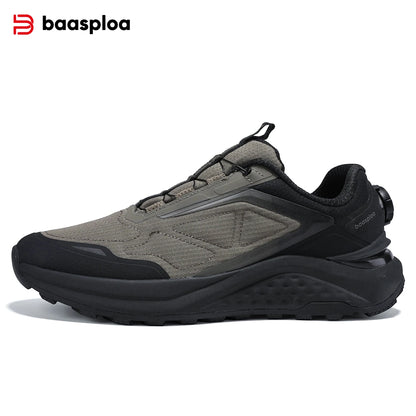 Baasploa Men Hiking Shoes Outdoor Climbing Mesh Breathable Travel Walking Shoes Male Non-Slip Wear Resistant Comfortable Sneaker