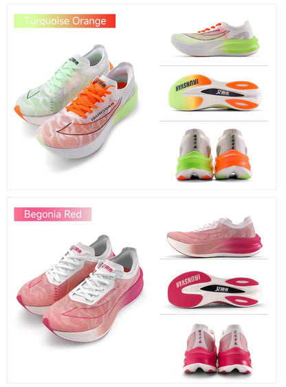 IRUNSVAN Nylon Carbon Plate Professional Marathon Running Shoes for Men Lightweight Cushioning Training Outdoor Sneakers for Women