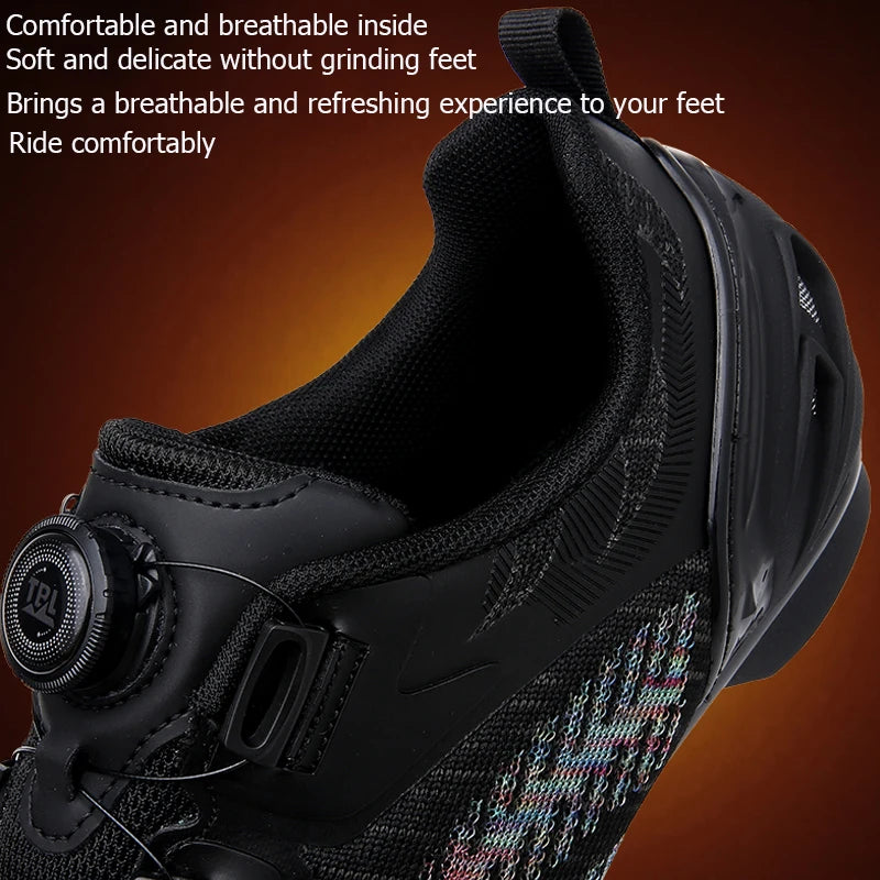 Scarpe da ciclismo MTB uomo donna T03 viola traspiranti, a sgancio rapido, per ciclismo su strada, sport outdoor, racing e allenamento