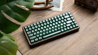 Teclado Gaming Mecânico em Madeira Womier WD75 QMK/VIA 8000mAh Tri-Mode Sem Fios, Personalizável, RGB e Hot Swappable