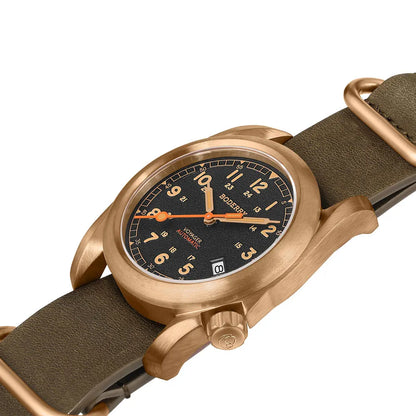 Boderry VOYAGER Field Watches Bronze Case Automatic For Seiko NH35 Watch 100M Waterproof Clock Military Vintage Wristwatch Mens