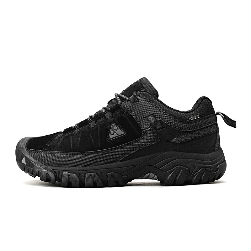 HIKEUP New High Quality Men Hiking Shoes Durable Leather Climbing Shoes Outdoor Walking Sneakers Rubber Sole Factory Outlet