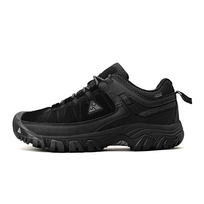 HIKEUP New High Quality Men Hiking Shoes Durable Leather Climbing Shoes Outdoor Walking Sneakers Rubber Sole Factory Outlet