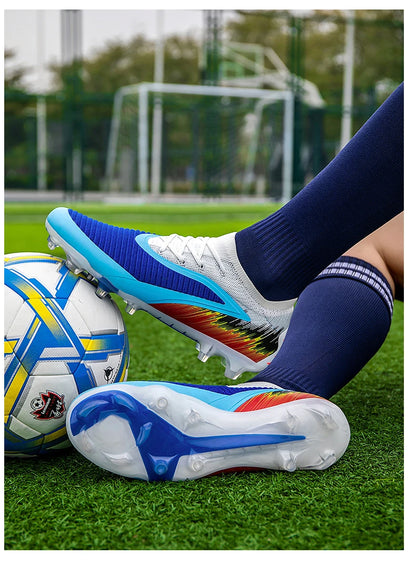 New Men Football Boots Cleats Shoes Soccer Long Spikes FG Ultralight Training Soccer Shoes Non-Slip Outdoor Match Drop Shipping