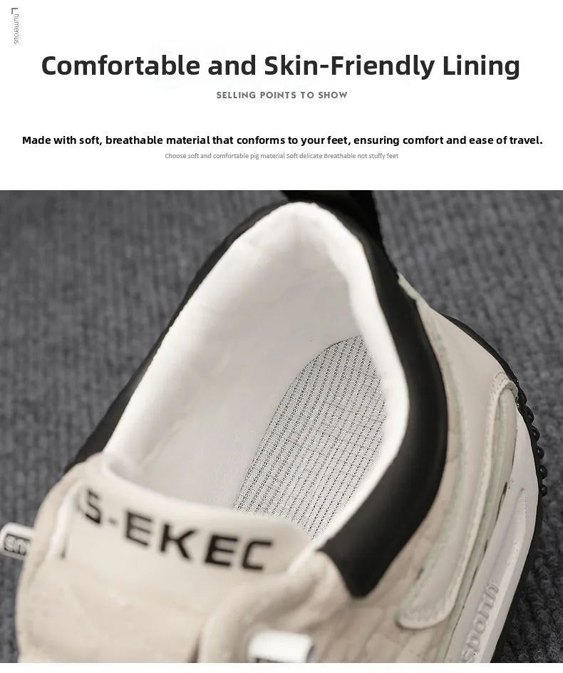 Men's Casual Sports Shoes Breathable Comfortable Flat Heel Low Cut Lace up Leather Upgraded Version of the Classic AGAM Shoe