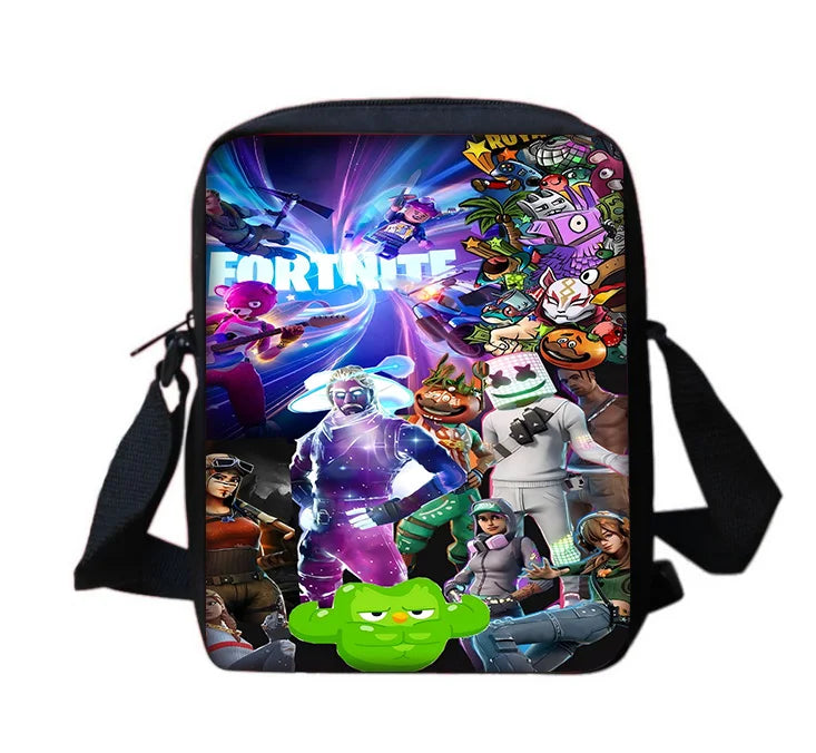 Mala de ombro estilo messenger com estampado Hot Game Boy Girls, design infantil F-FortniteS, mala casual para homem e mulher, bolsa para telemóvel e saco de compras