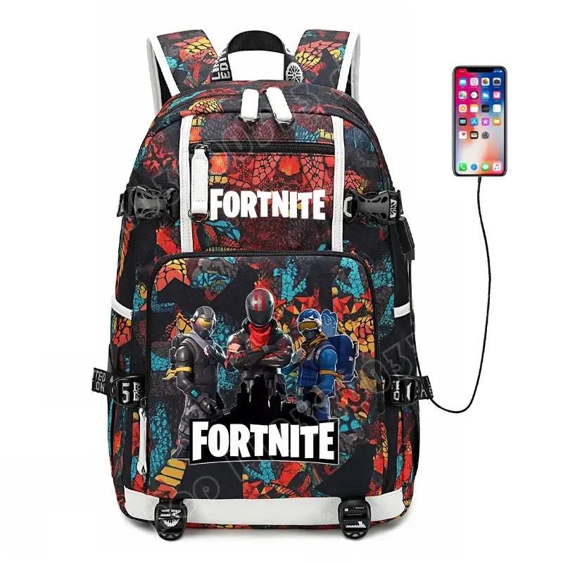 Fortnite-Print-Schülerrucksack für Jungen und Mädchen, Schulrucksack mit großem Fassungsvermögen, wasserdicht, leicht und strapazierfähig, Geburtstagsgeschenk