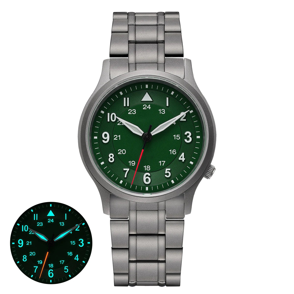 BERNY Full Titanium Watches for Men Quartz Men's Watch Lightweight Sapphire Super Luminous VH31 Sport Field Wristwatches