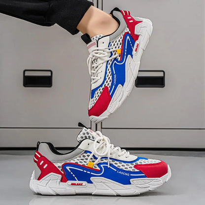 Scarpe sportive da uomo estive in rete, casual e alla moda, con lacci, scarpe da passeggio, nuove, per giovani, comode per gli spostamenti quotidiani, versatili, sneakers