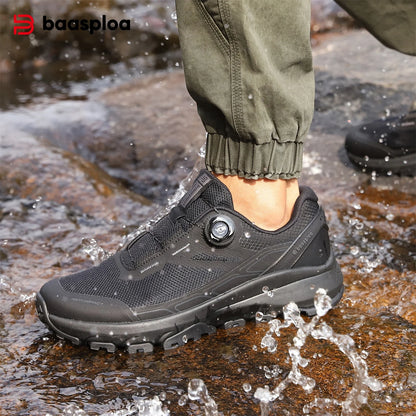 Baasploa Men Hiking Sneakers Brand High Quality Trekking Climbing Shoes Male Rotating Button Luxury Designer Outdoor Sneakers
