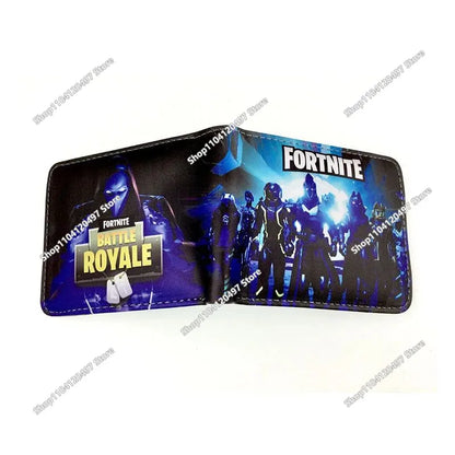 Fortnite Shooting Game Peripheral PU Snap Button Wallet Anime Coin Purse Folding Leather Wallet Card Holder Student Gifts