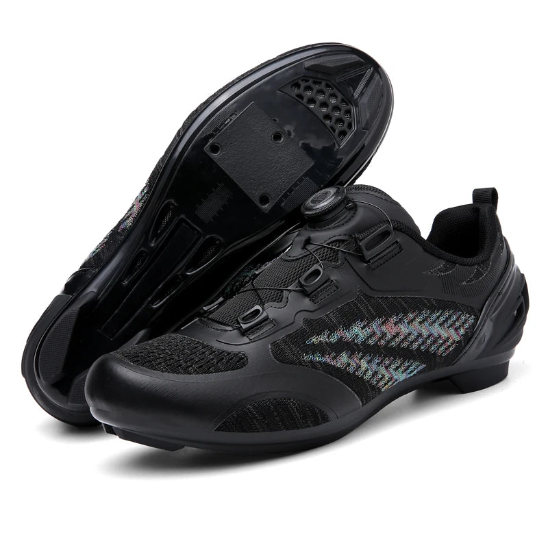 Scarpe da ciclismo MTB uomo donna T03 viola traspiranti, a sgancio rapido, per ciclismo su strada, sport outdoor, racing e allenamento